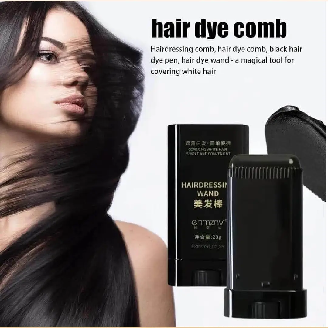 2-in-1-hair-dye-stick-with-comb 2-in-1 Hair Dye Stick with Comb | Temporary Hair Color for Gray & White Hair - Image 1