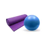 Anti-Burst Gym Ball 75cm & TPE Yoga Mat (6x2 Feet) Combo