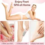 Rechargeable Electric Pedicure Set & Foot Grinder | Callus Remover with 2 Replaceable Roller Heads | Price in Bangladesh | Shetura.Com - Image 4
