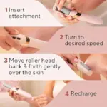 Rechargeable Electric Pedicure Set & Foot Grinder | Callus Remover with 2 Replaceable Roller Heads | Price in Bangladesh | Shetura.Com - Image 5