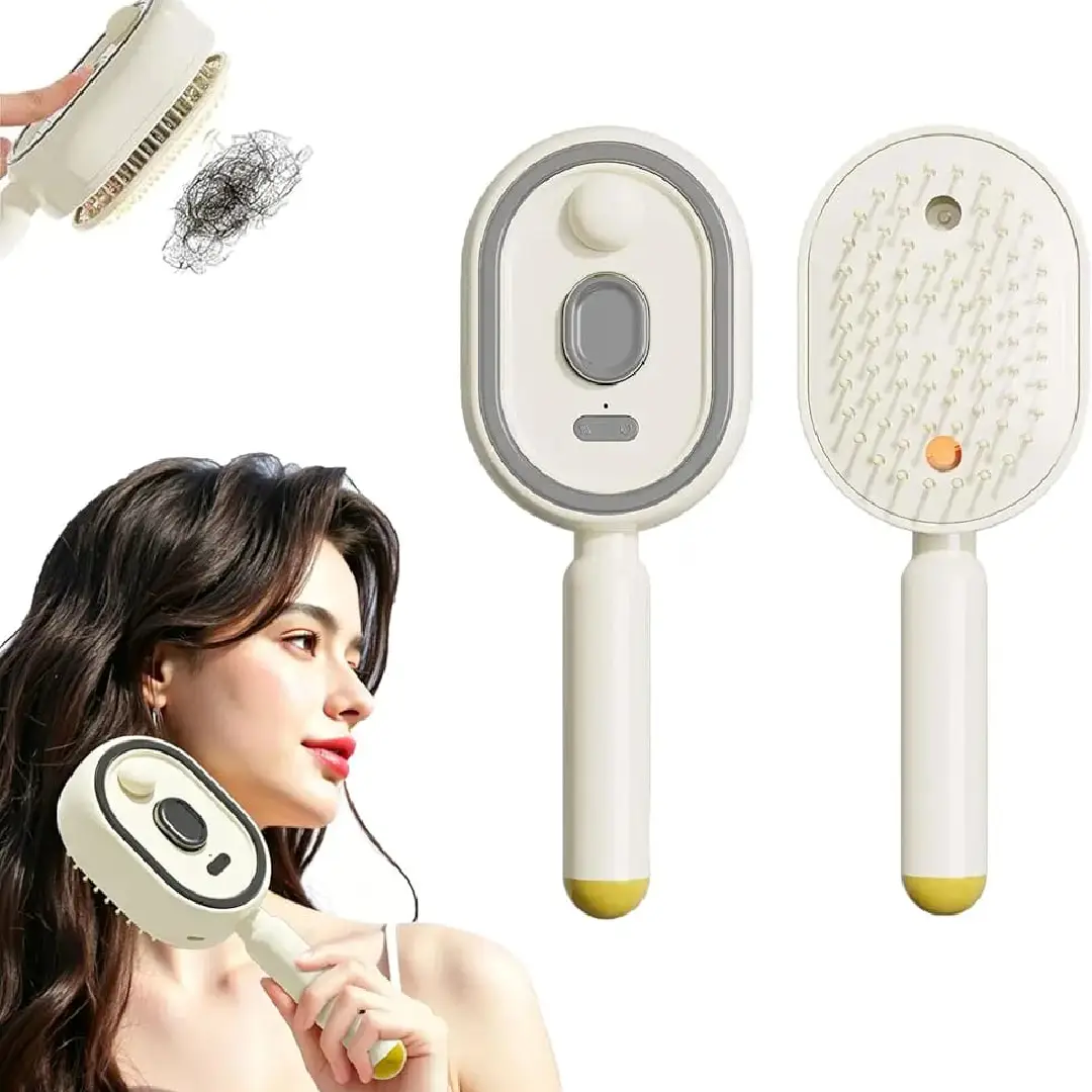 Electric Spray Air Cushion Massage Comb 5-in-1 Detangling Hair Brush (4) Electric Spray Air Cushion Massage Comb | 5-in-1 Detangling Hair Brush - Image 1