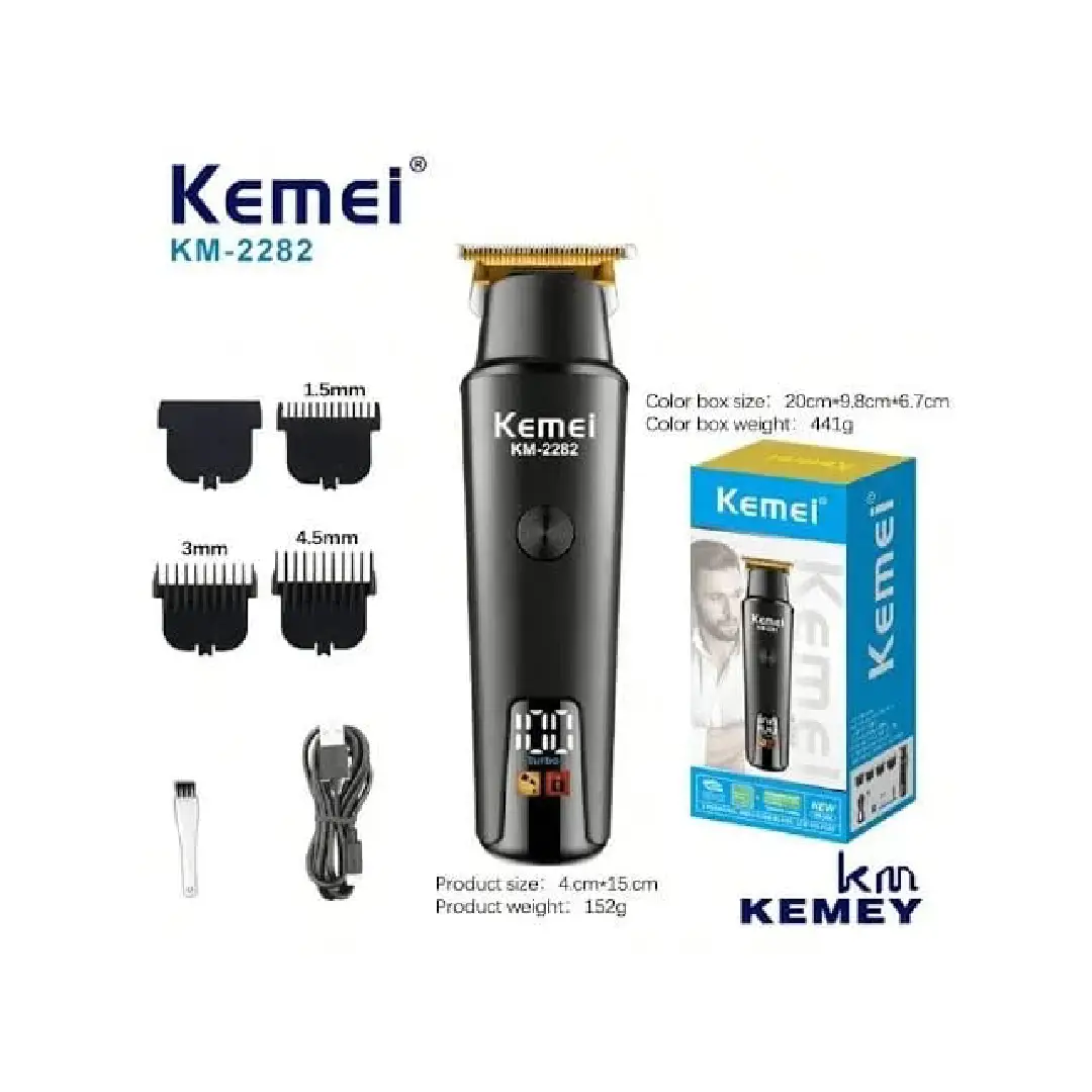 Kemei KM-2282 Professional Hair & Beard Trimmer (5) Kemei KM-2282 Professional Hair & Beard Trimmer | Rechargeable Cordless Trimmer - Image 1