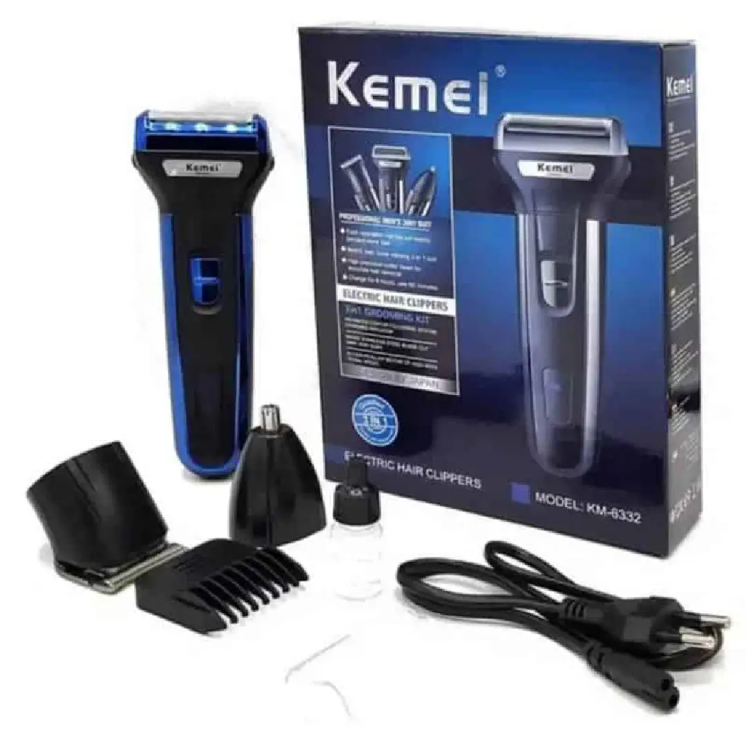 Kemei KM-6330 3-in-1 Hair Trimmer Kemei KM-6330 3-in-1 Professional Hair Trimmer | Grooming Kit, Shaver & Nose Trimmer Price in Bangladesh | Shetura.Com - Image 1