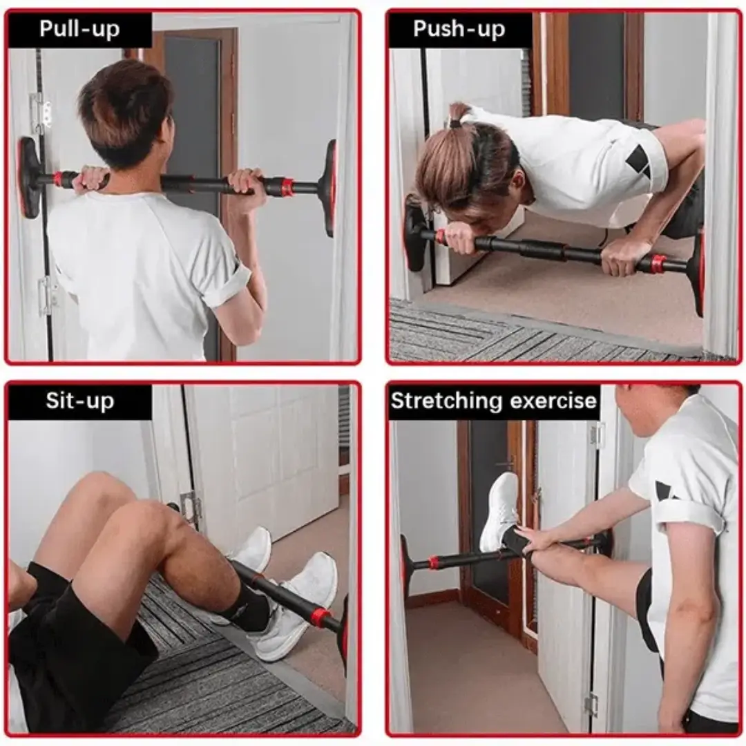 Pull Up Bar Heavy Duty Door Pull Up Wall Doorway Mounted Chin Gym Station Dip Pullup Bar. 94-125cm. 200kg Capacity - Image 1