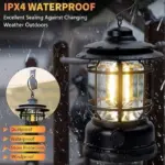 Rechargeable Retro LED Camping Lantern & Tent Light | Vintage Outdoor Flashlight - Image 2