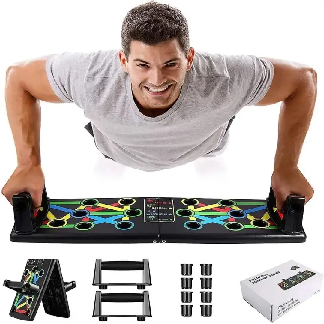 Adjustable Push Up Board 9 in 1 Foldable Multi Position Push Up Stand Multi-Function Push Up Board | Adjustable Push Up Bar Exercise Board - Image 1