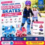 Kids Roller Skating Combo Set | Adjustable Roller Skates with Helmet & Safety Gear