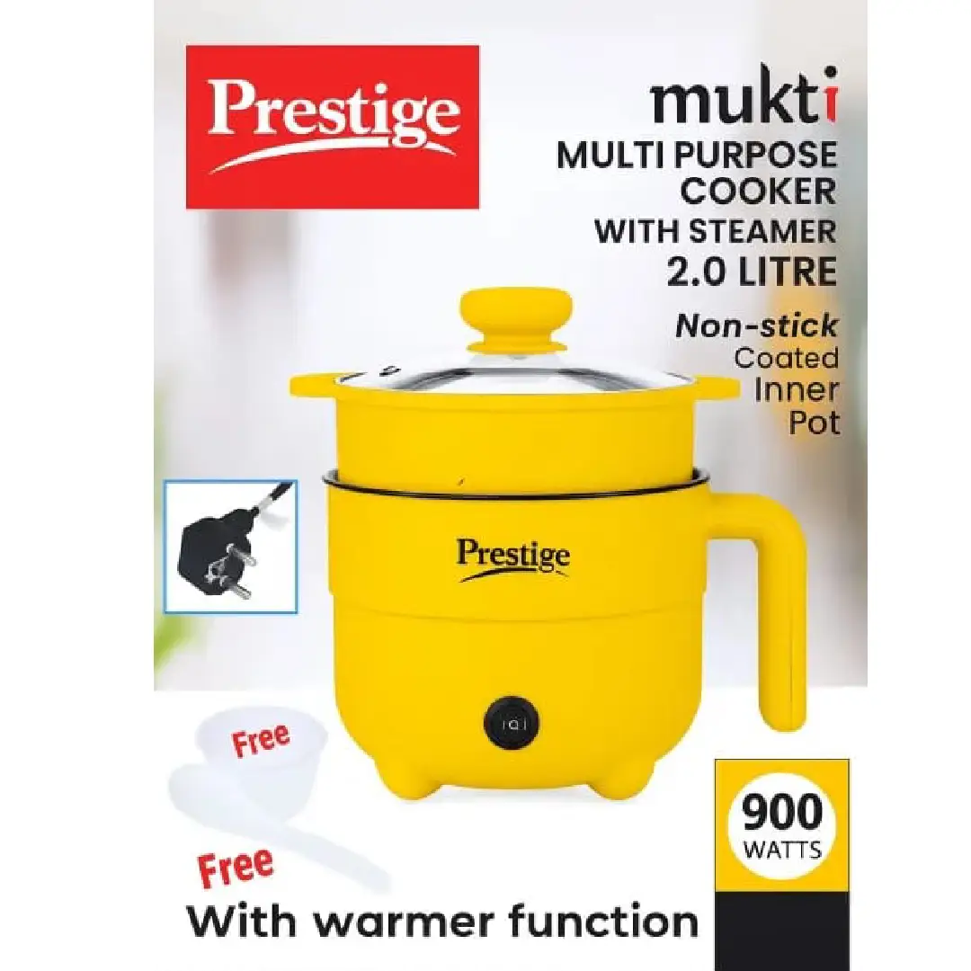 Prestige Multi Purpose Electric Cooker with Steamer 2.0L – 900W (5) Prestige Multi Purpose Electric Cooker 2.0L with Steamer – 900W | Non-Stick Cooker - Image 1