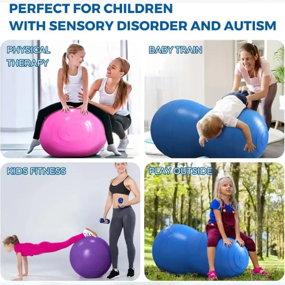 Peanut Therapy Gym Ball 75cm with Pump – Kids Exercise & Fitness Ball Peanut Therapy Gym Ball 75cm with Pump – Kids Exercise & Fitness Ball Price in Bangladesh - Image 1